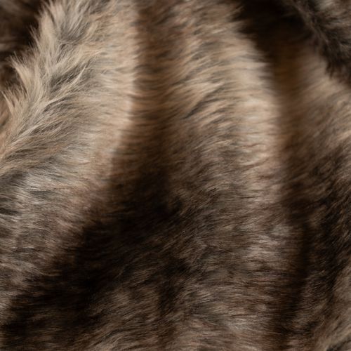 Plaid Imitation Fourrure - Effet Loup Brun Doublé Velours - 130x160 Cm - Marron Brun