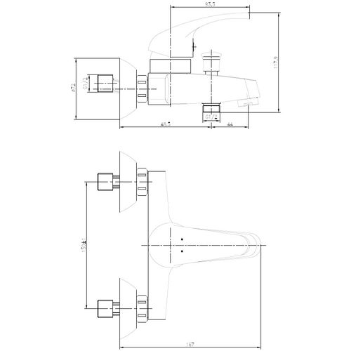 Mitigeur Bain-douche Nova Entraxe 150 - Garis - R01-11005cr