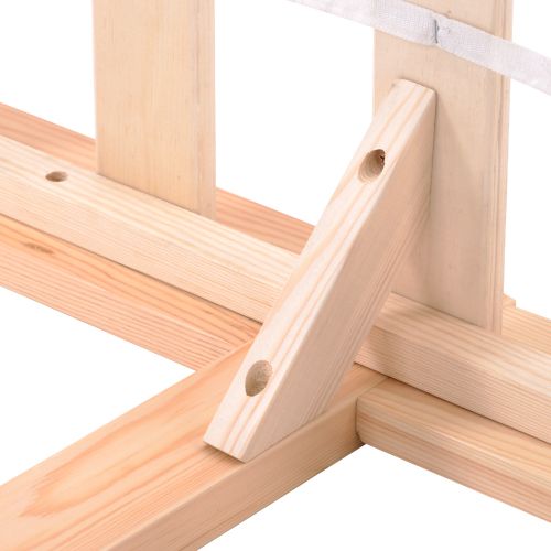 Lit Futon 200x90 En Bois Massif Avec Tête De Lit Et Sommier à Lattes, Naturel