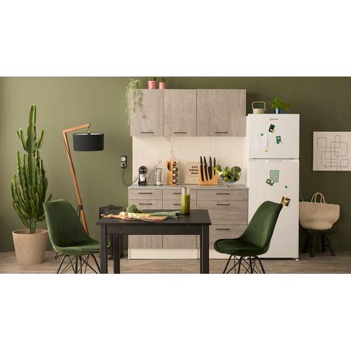 Bas 80 cm 2 portes 2 tiroirs MALICE gris béton