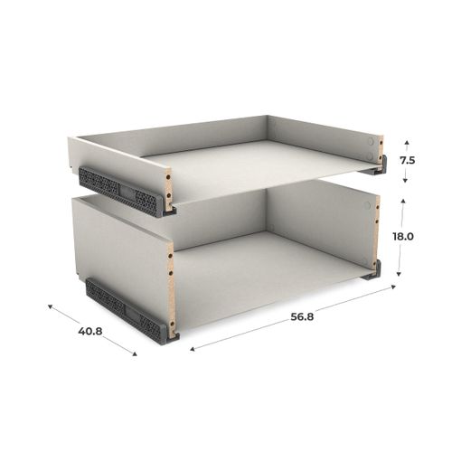 Kit 2 blocs tiroirs H.38 x L.60 x P.45 cm CASANE Textile