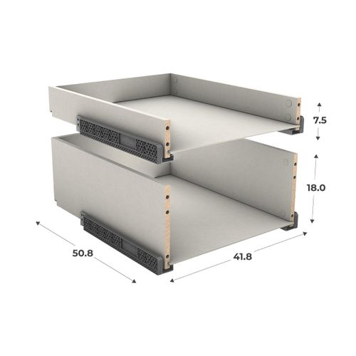 Kit 2 blocs tiroirs H.38 x L.45 x P.56 cm CASANE Textile
