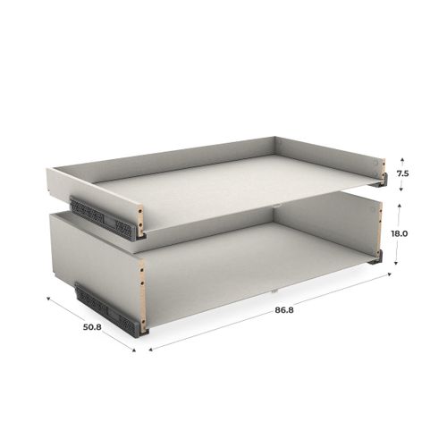 Kit 2 blocs tiroirs H.38 x L.90 x P.56 cm CASANE Textile