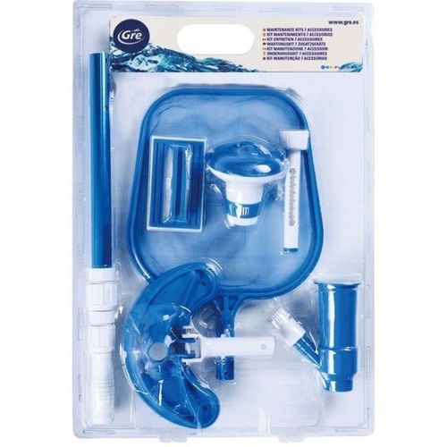 Kit Nettoyage Piscine 6 Accessoires - Brosse, Épuisette, Manche, Thermometre, Balai Et Diffuseur