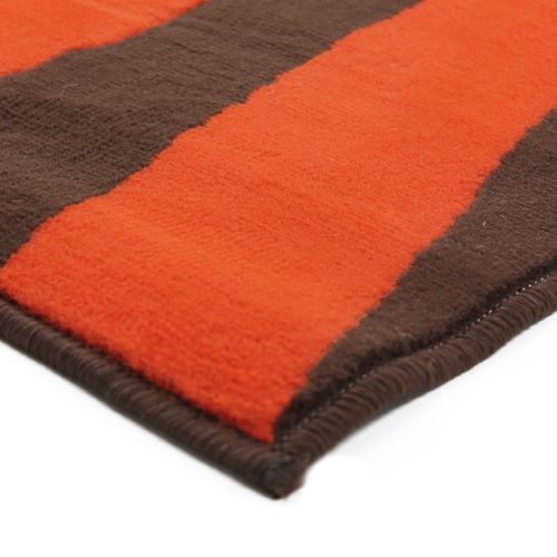 Tapis Salon Motif Patchwork Ethnique Marron Orange 160x230