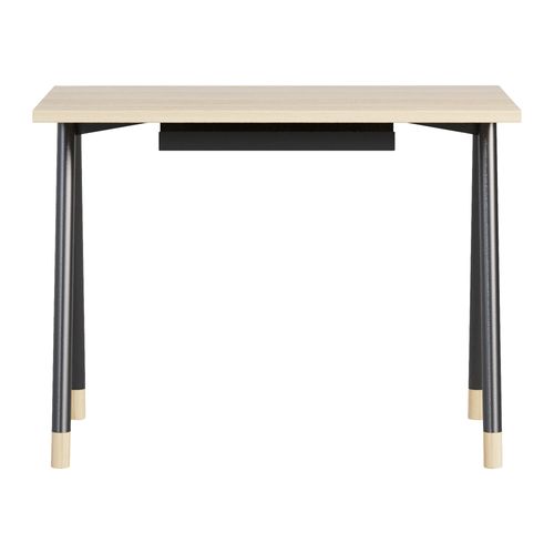 Bureau droit L.100 - P.60 cm K2 imitation chêne/ noir