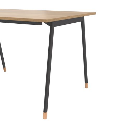 Bureau droit L.120 - P.80 cm K2 imitation chêne/ noir