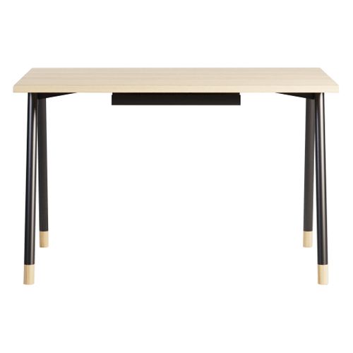 Bureau droit L.120 - P.80 cm K2 imitation chêne/ noir