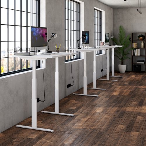 Bureau assis debout électrique FLEX PRO L.120-P.80 cm blanc