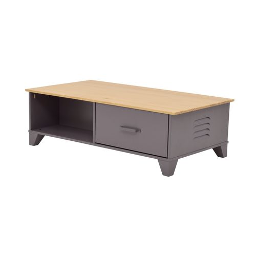 Table basse SEVEN imitation chêne et gris