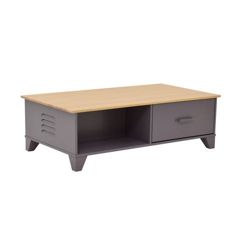 Table basse SEVEN imitation chêne et gris