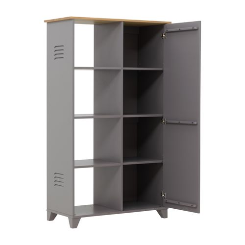 Bibliothèque en pin SIX gris