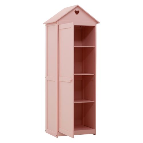 Armoire enfant en pin TRACY rose
