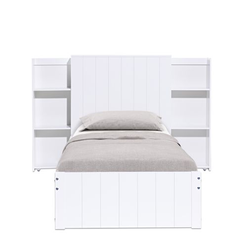 Lit 90x190 cm avec rangements ROMEO Blanc