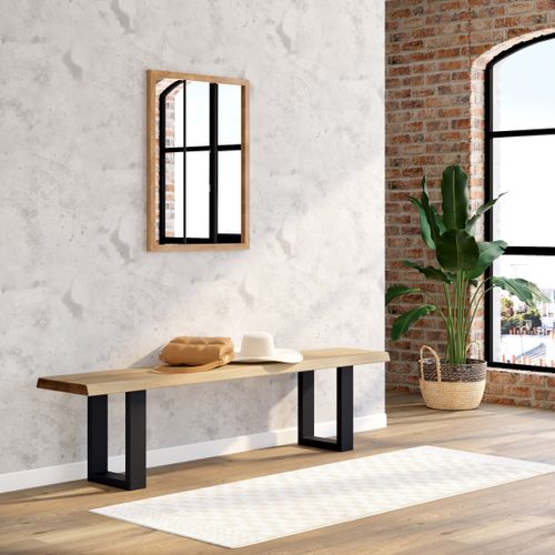 Banc L.180 VIVIANE Chêne massif / noir