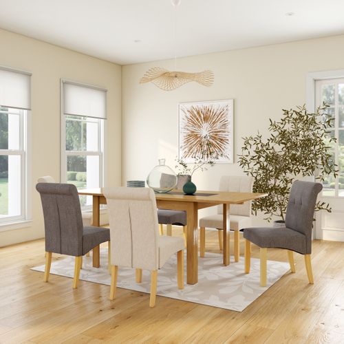 Table L. 120/200 + Allonge TARA Imitation chêne / Anthracite