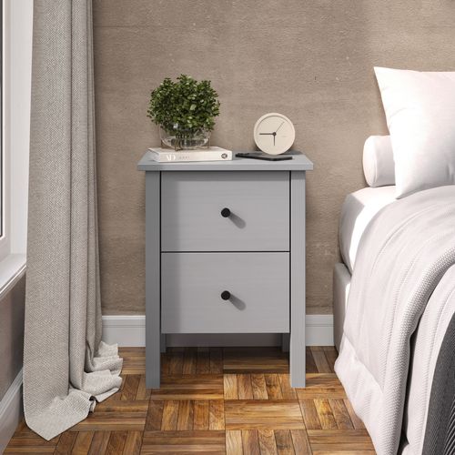 Chevet 2 tiroirs H.60 cm MARGOT Gris