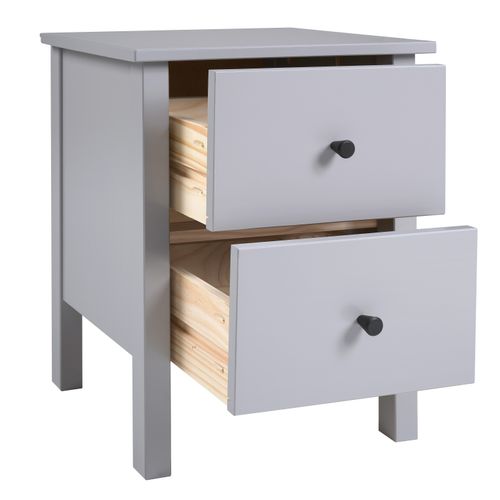 Chevet 2 tiroirs H.60 cm MARGOT Gris