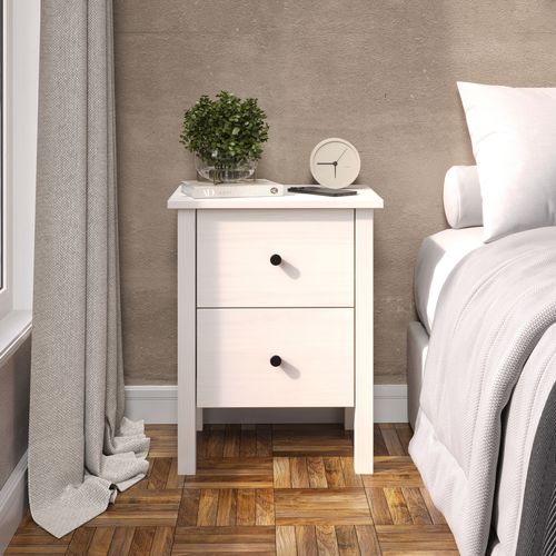 Chevet 2 tiroirs H.60 cm MARGOT blanc