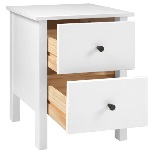 Chevet 2 tiroirs H.60 cm MARGOT blanc