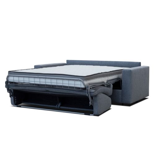 Canapé convertible express 3 places ORANE tissu gris matelas 17 cm