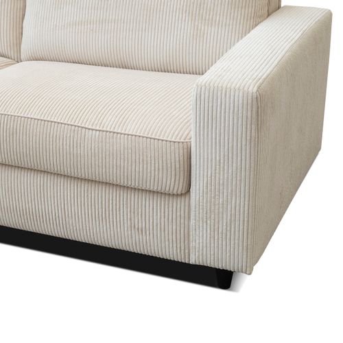 Canapé convertible express 3 places LOUISE tissu beige matelas 13 cm