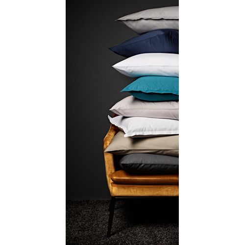 Lot De 2 Taies D'oreiller Percale De Coton Thermorégulée Gris Clair 65 X 65 Cm Gris Clair