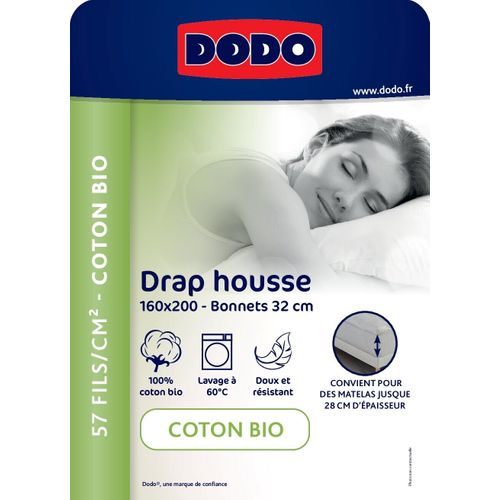 Drap Housse Coton Bio Vert D'eau 160 X 200 Cm Vert Clair