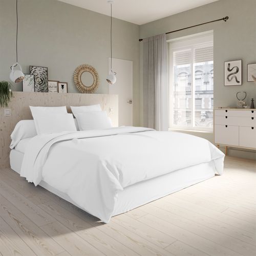 Housse De Couette Studio Coton Blanc 140 X 200 Cm Blanc