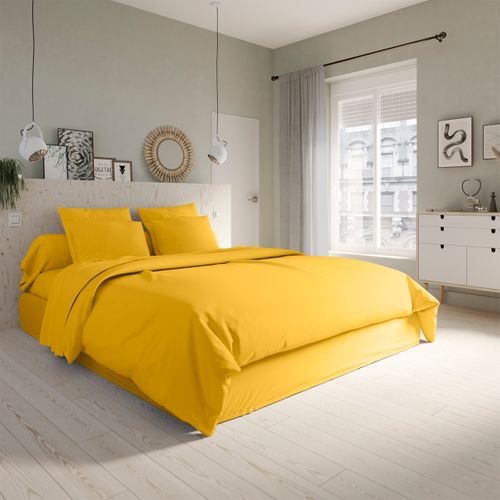 Housse De Couette Studio Coton Jaune 220 X 240 Cm Jaune