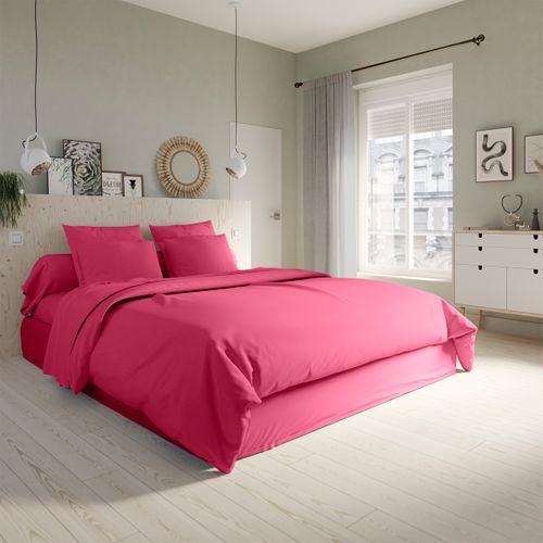 Housse De Couette Studio Coton Fuchsia 200 X 200 Cm Rose