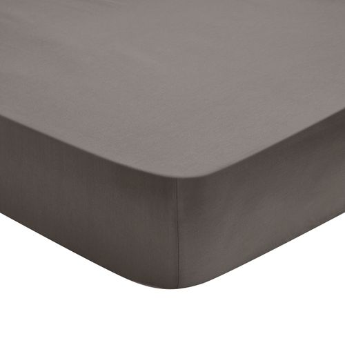 Drap Housse Influence Percale Granit 80 X 190 Cm Gris