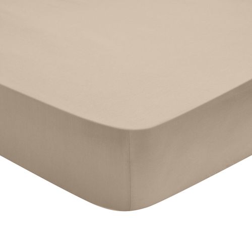 Drap Housse Influence Percale Osier 80 X 190 Cm Beige