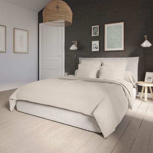 Housse De Couette Influence Percale Coquille 220 X 240 Cm Beige