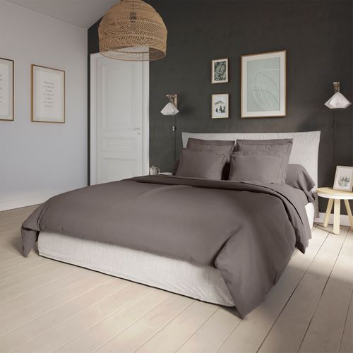 Housse De Couette Influence Percale Granit 140 X 200 Cm Gris