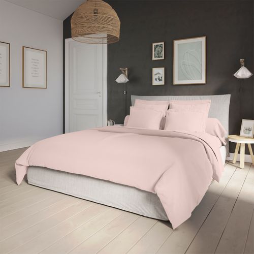 Housse De Couette Influence Percale Litchi 140 X 200 Cm Rose