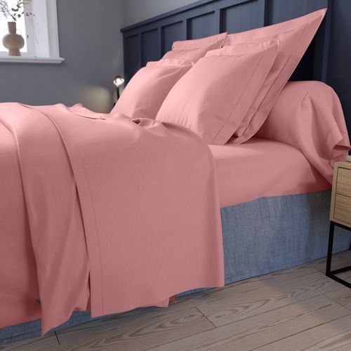 Drap Housse Partition Satin De Coton Coloris Rose 140 X 200 Cm Rose