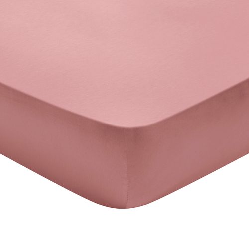 Drap Housse Partition Satin De Coton Coloris Rose 140 X 200 Cm Rose