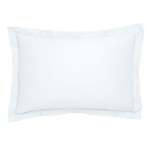 Taie D'oreiller Partition Satin De Coton Coloris Blanc 65 X 65 Cm Blanc