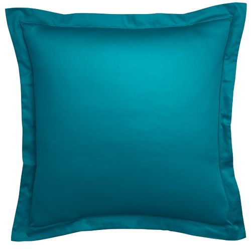 Taie D'oreiller Partition Satin De Coton Coloris Canard 65 X 65 Cm Bleu
