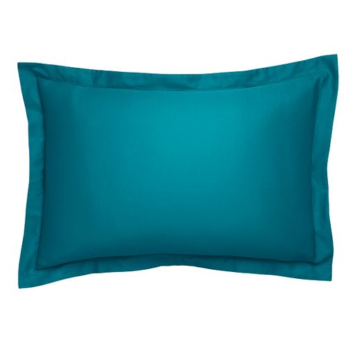 Taie D'oreiller Partition Satin De Coton Coloris Canard 50 X 75 Cm Bleu