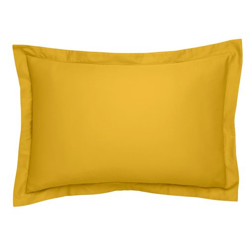 Taie D'oreiller Partition Satin De Coton Coloris Curry 50 X 75 Cm Jaune