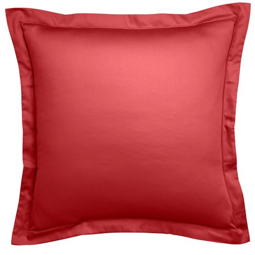 Taie D'oreiller Partition Satin De Coton Coloris Rouge 50 X 75 Cm Rouge