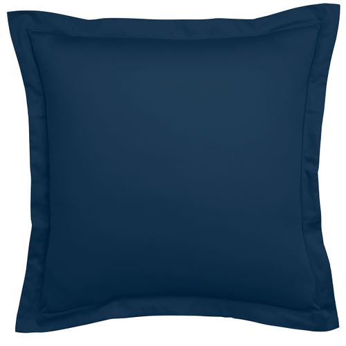 Taie D'oreiller Partition Satin De Coton Coloris Marine 50 X 75 Cm Bleu