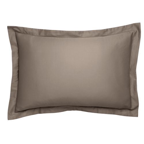 Taie D'oreiller Partition Satin De Coton Coloris Taupe 65 X 65 Cm Marron