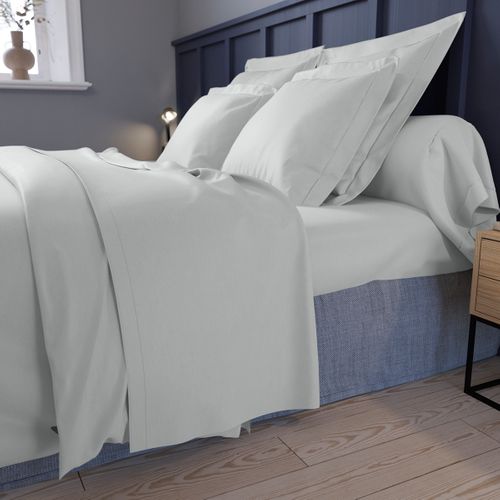 Taie D'oreiller Partition Satin De Coton Coloris Acier 65 X 65 Cm Gris
