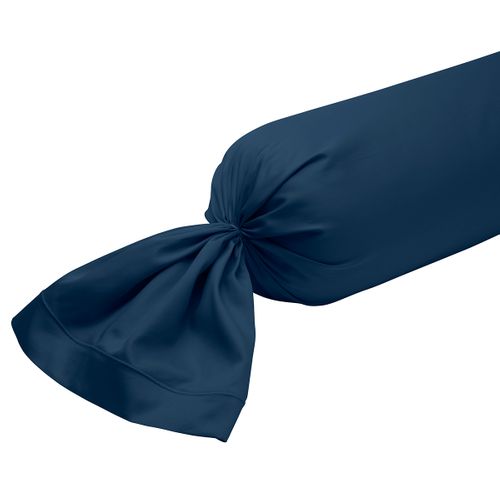 Taie De Traversin Partition Satin De Coton Coloris Marine 160 Cm Bleu