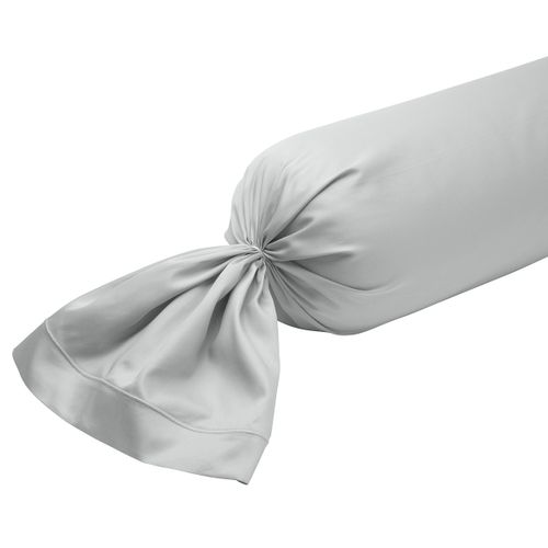 Taie De Traversin Partition Satin De Coton Coloris Acier 160 Cm Gris