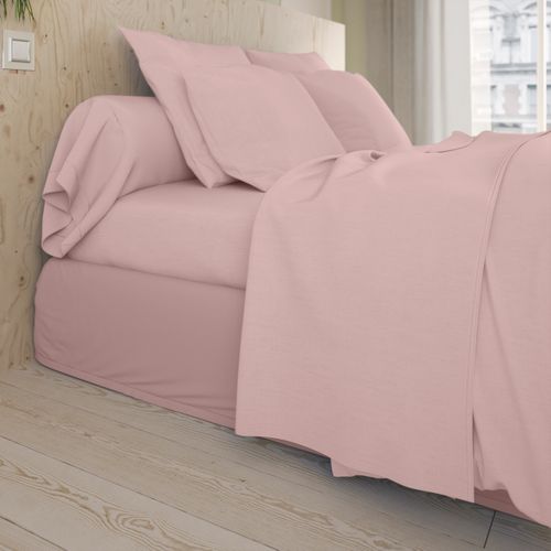 Drap Plat Studio Coton Poudre 180 X 290 Cm Rose