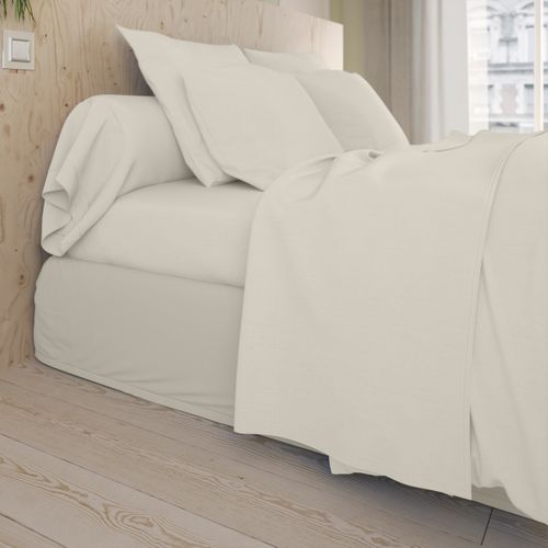 Housse De Couette Studio Coton Lin 200 X 200 Cm Blanc